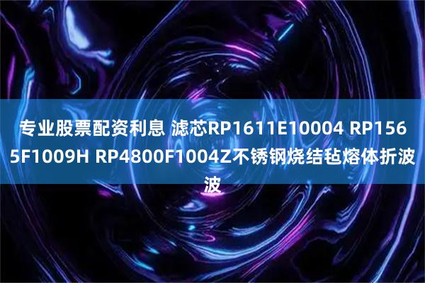 专业股票配资利息 滤芯RP1611E10004 RP1565F1009H RP4800F1004Z不锈钢烧结毡熔体折波